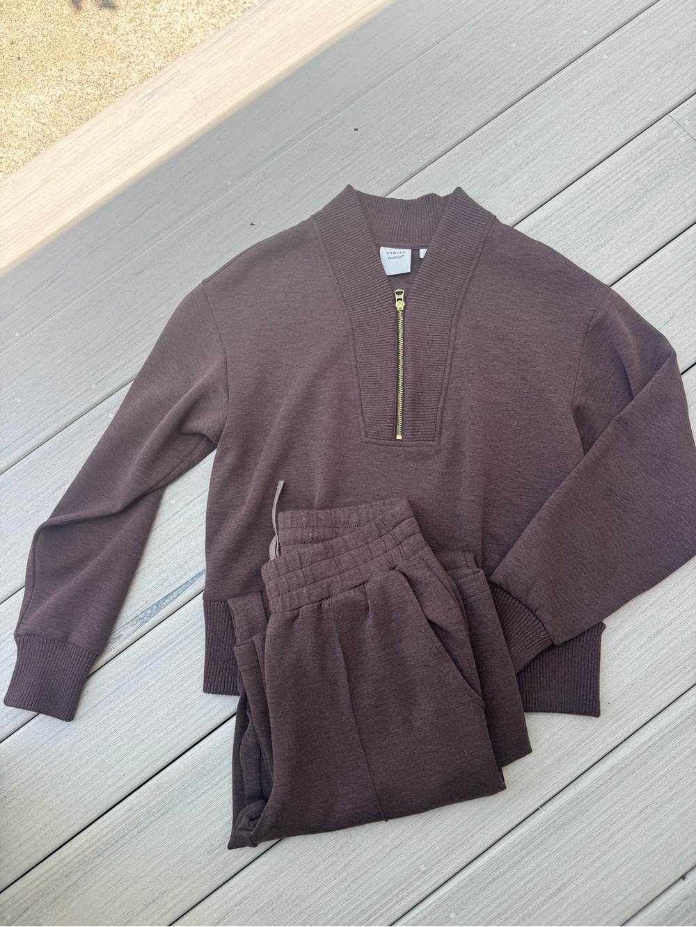 Varley Sally Half Zip + Wide-Leg Knit Pant 30” Set - Picture 4 of 4
